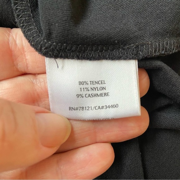 EILEEN FISHER Tencel Cashmere Stretch Jersey Tunic Top XS Ruched V-Neck - Picture 5 of 6